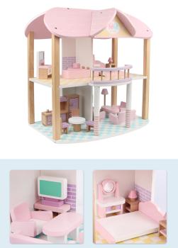 Großhandel B2B Kinderspielhaus Mini Spielzeugset Landhaus Puppenhaus aus Holz